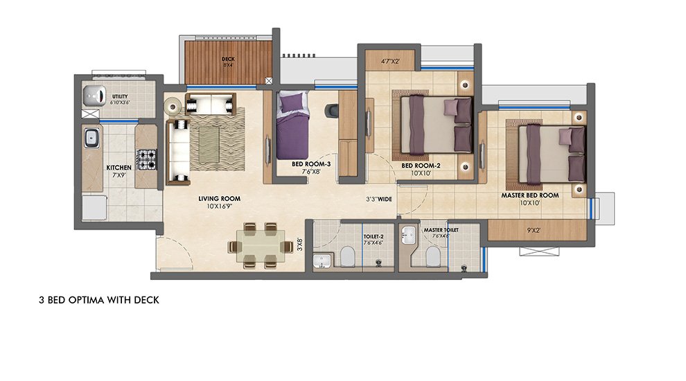 3 bhk flat